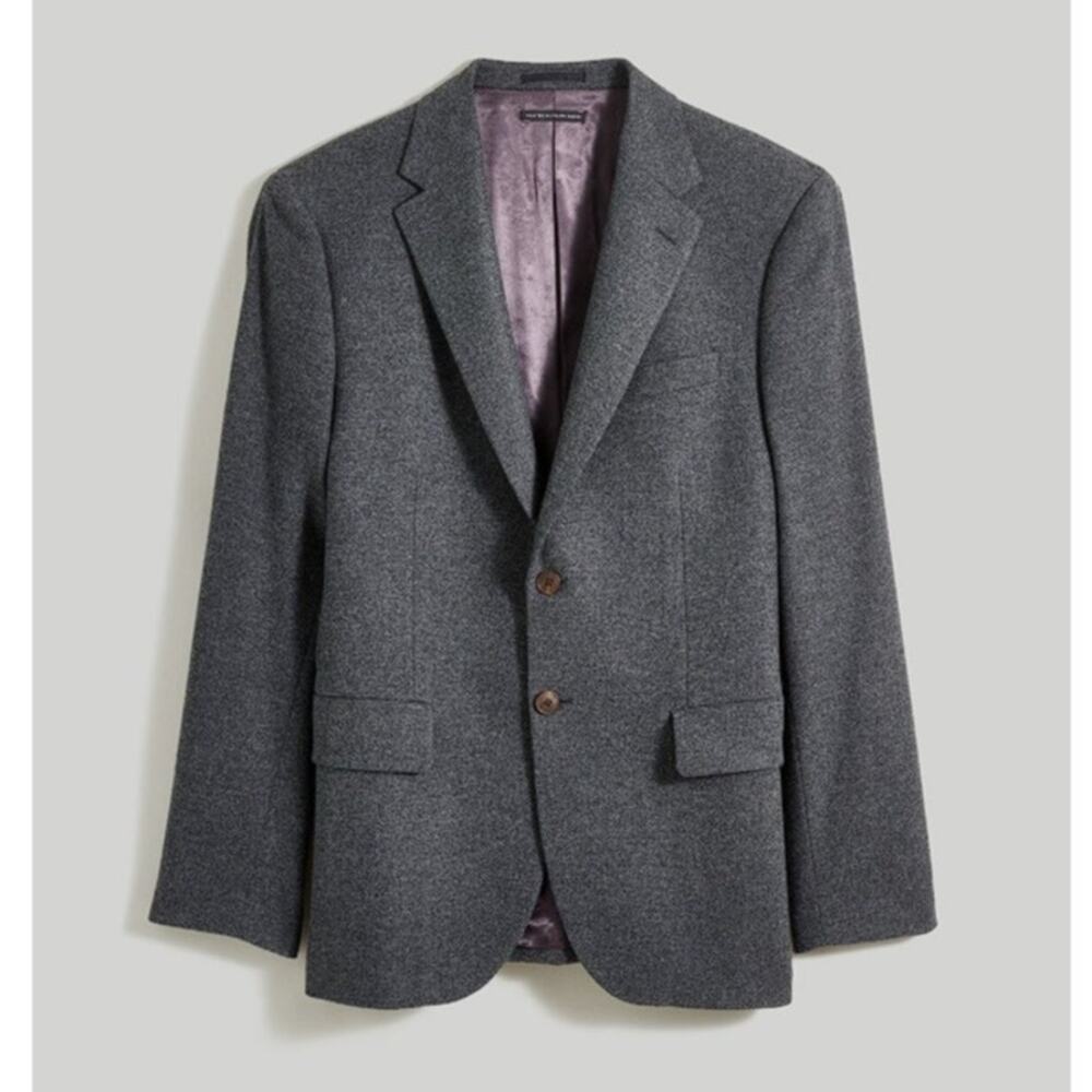 MADEWELL Men's The Roebling Two-Button Blazer Size 44 In Black Coal